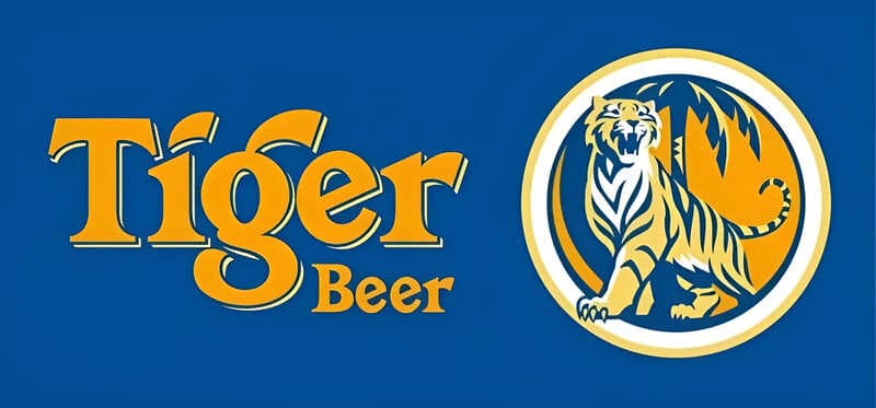 Logo bia Tiger với hình ảnh chữ “g” gợi liên tưởng tới số 8 biểu trưng cho sự may mắn, sung túc (St) 